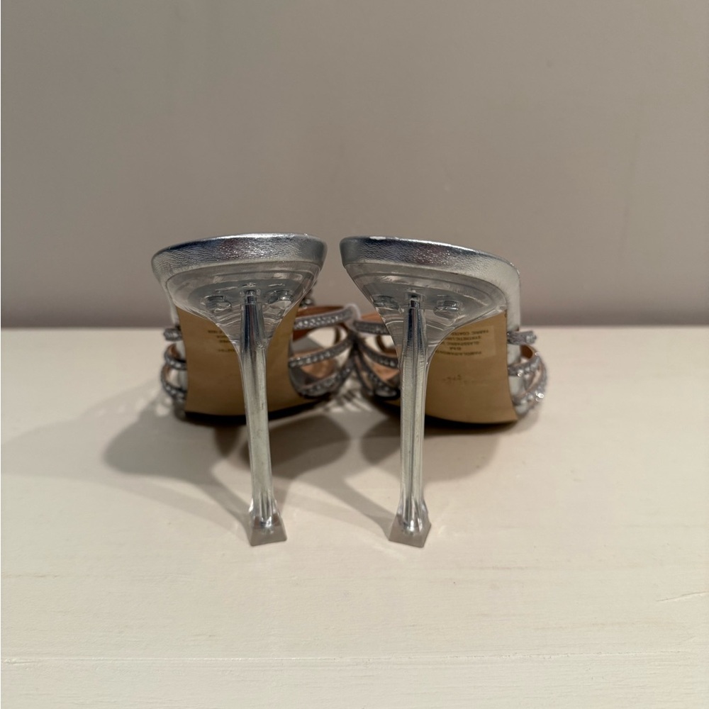 Steve Madden Women's Pamola Silver Rhinestone Embellished Heels - Picture 6 of 10